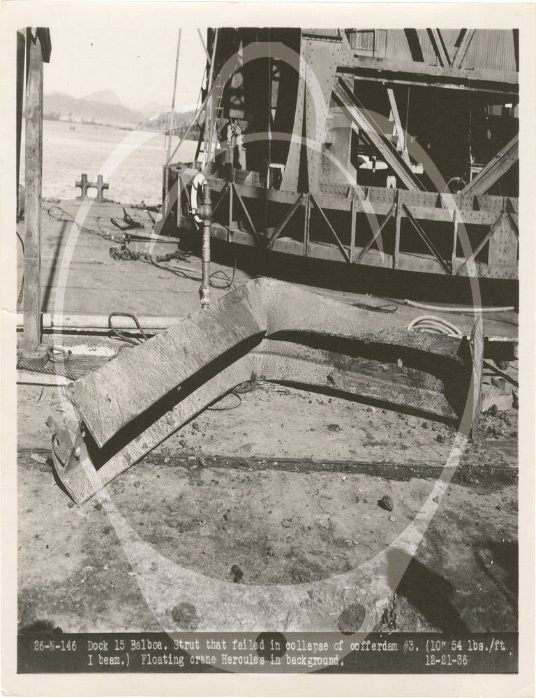 Archive of 64 original photographs documenting reconstruction work on the Panama Canal's Dock 15 in Balboa, 1936-1938