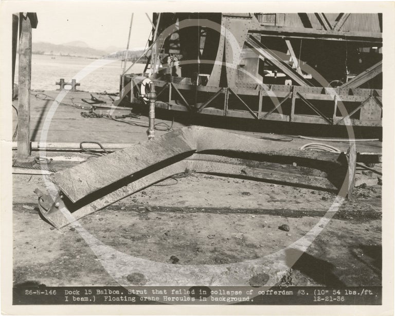 Archive of 64 original photographs documenting reconstruction work on the Panama Canal's Dock 15 in Balboa, 1936-1938