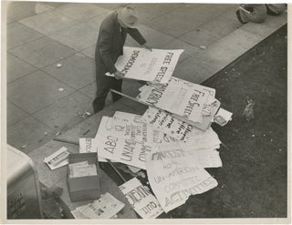 Book #158629] Archive of 14 original large-format press photographs of the 1960 protest against...