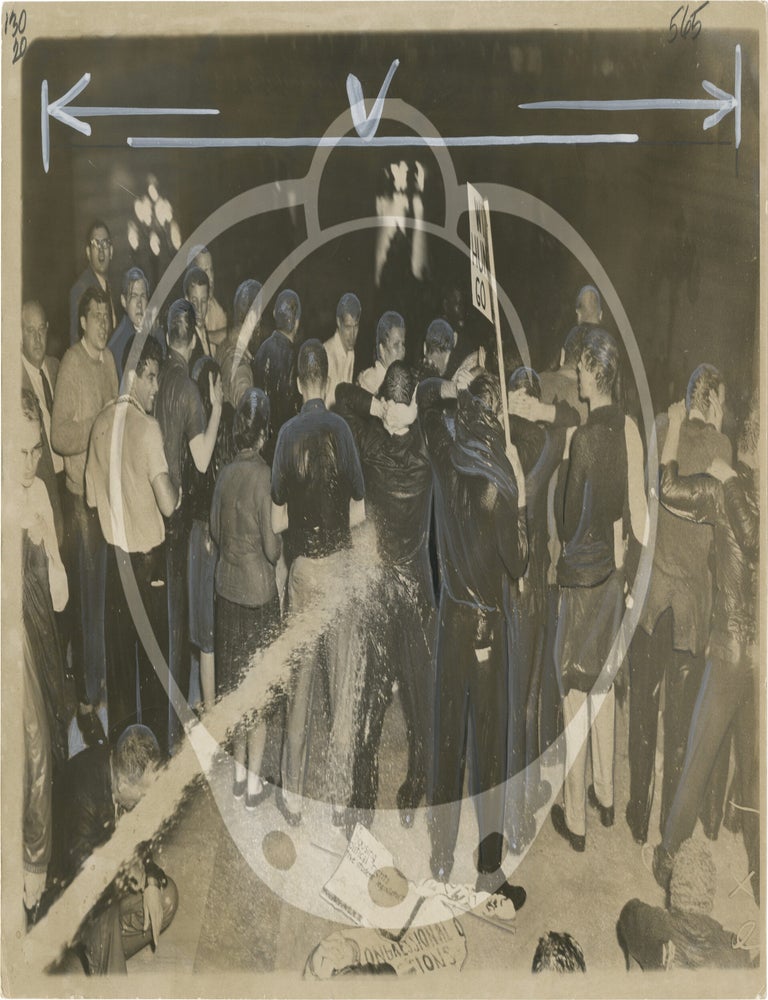 Archive of 14 original large-format press photographs of the 1960 protest against the House on Un-American Activities Committee
