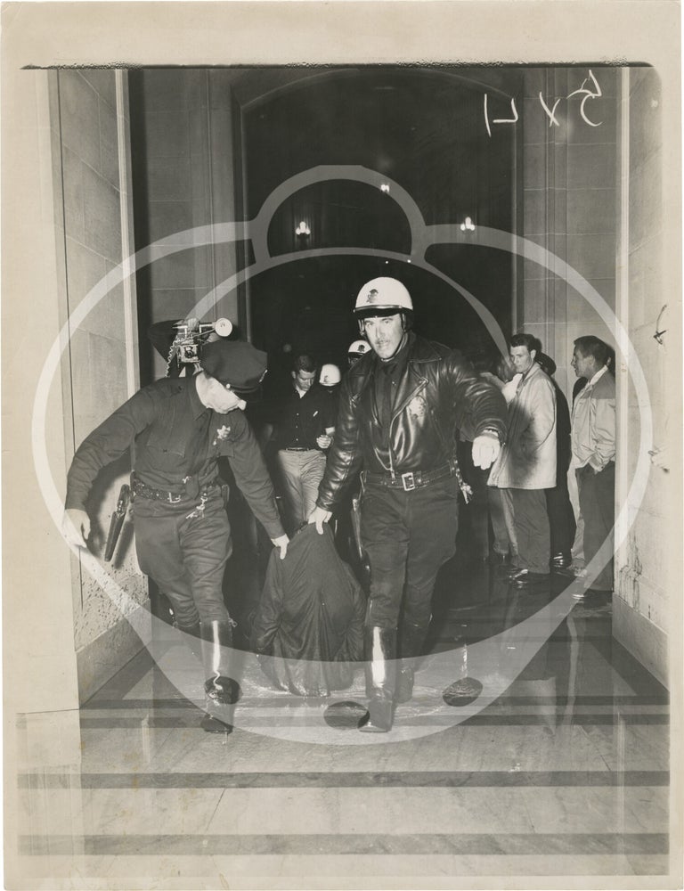 Archive of 14 original large-format press photographs of the 1960 protest against the House on Un-American Activities Committee