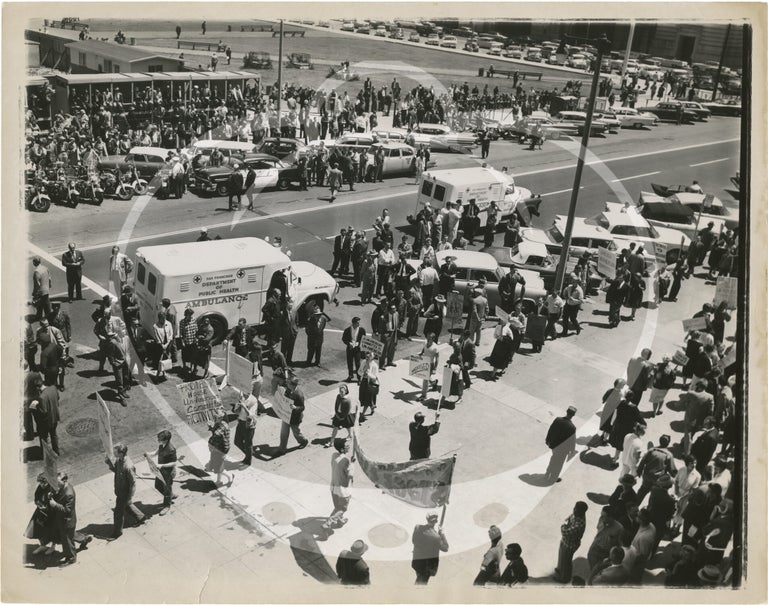 Archive of 14 original large-format press photographs of the 1960 protest against the House on Un-American Activities Committee