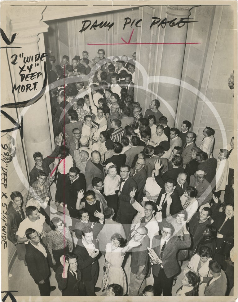 Archive of 14 original large-format press photographs of the 1960 protest against the House on Un-American Activities Committee