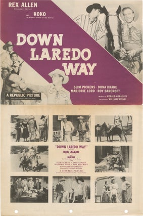 Book #158750] Down Laredo Way (Original pressbook for the 1953 film). Percy Helton Slim Pickens,...