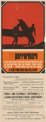 Book #158804] The Performers (Original flyer for a screening of the 1965 film). Jim Freeman Greg...