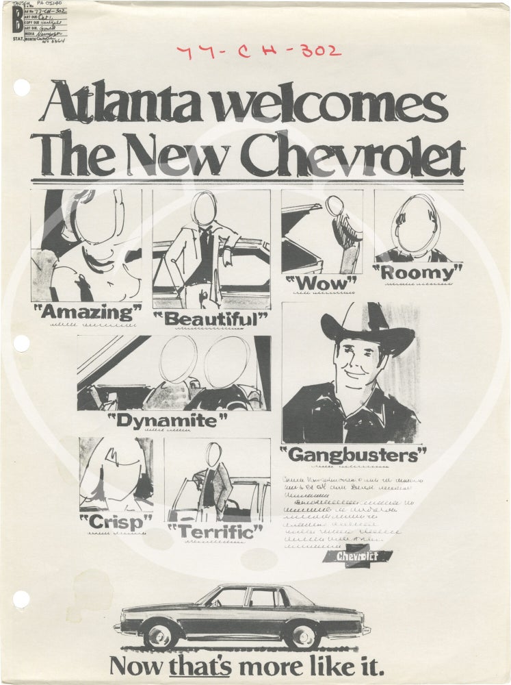 Archive of 1970s General Motors design and advertising reference photographs and print advertising proofs