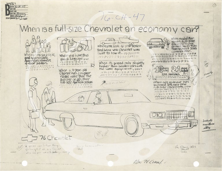 Archive of 1970s General Motors design and advertising reference photographs and print advertising proofs