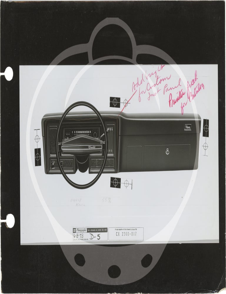 Archive of 1970s General Motors design and advertising reference photographs and print advertising proofs