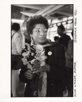Book #159003] Four original photographs of Alice Walker in 1982. Alice Walker, Victoria Rouse,...