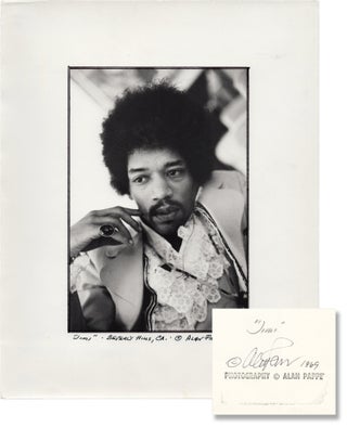 Book #159031] Original photograph of Jimi Hendrix, 1969, signed by photographer Alan Pappe. Jimi...