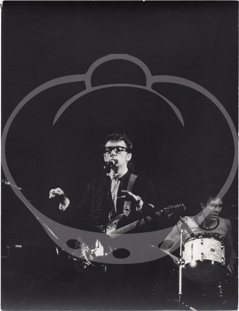 Three original photographs of Elvis Costello onstage, circa 1980s