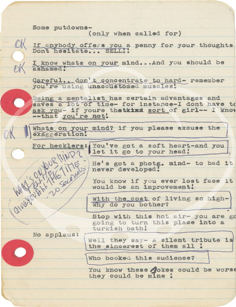 Archive of material belonging to hypnotist and magician John Kolisch
