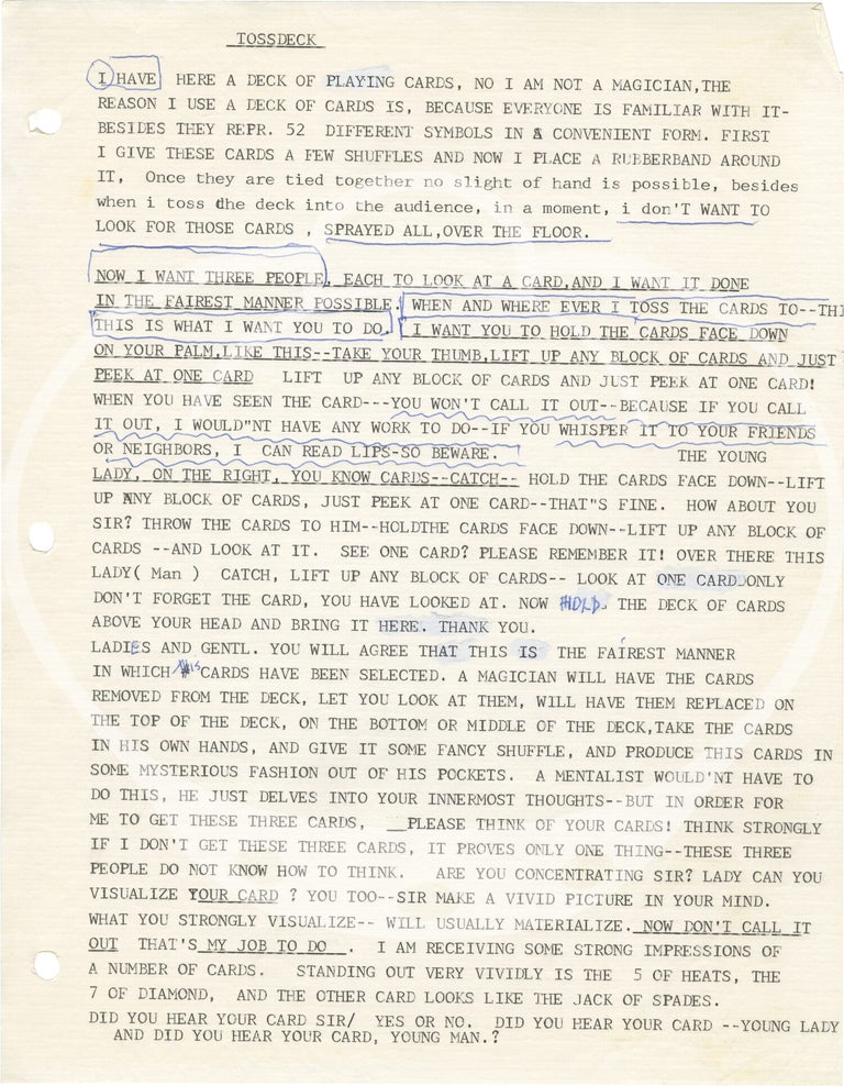 Archive of material belonging to hypnotist and magician John Kolisch