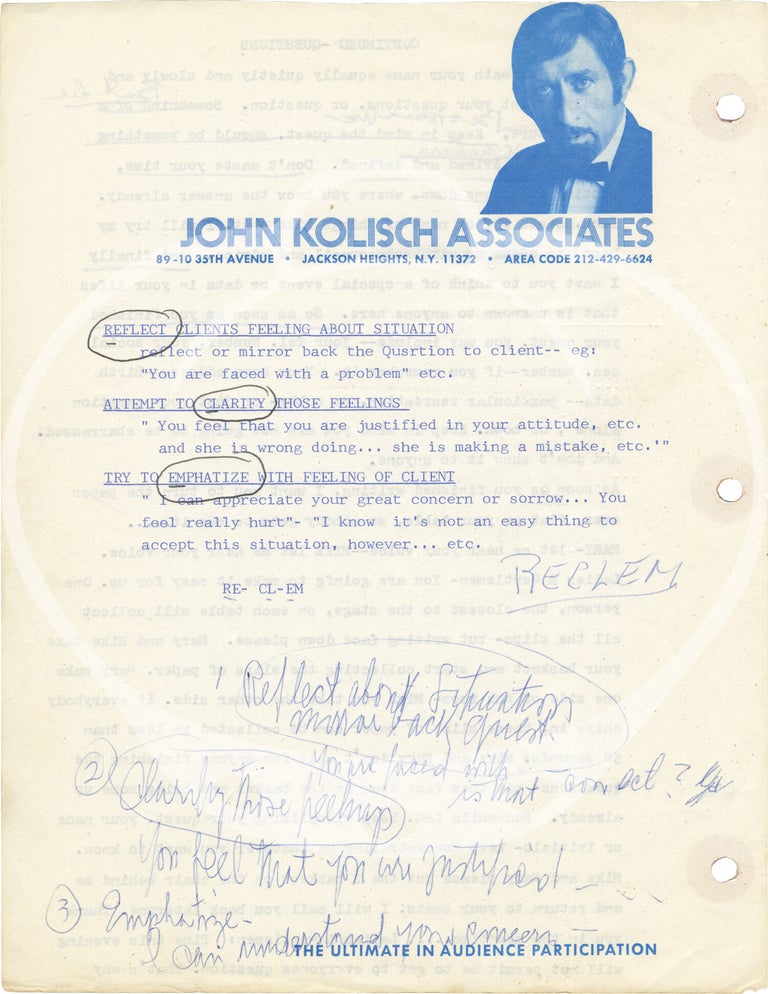Archive of material belonging to hypnotist and magician John Kolisch