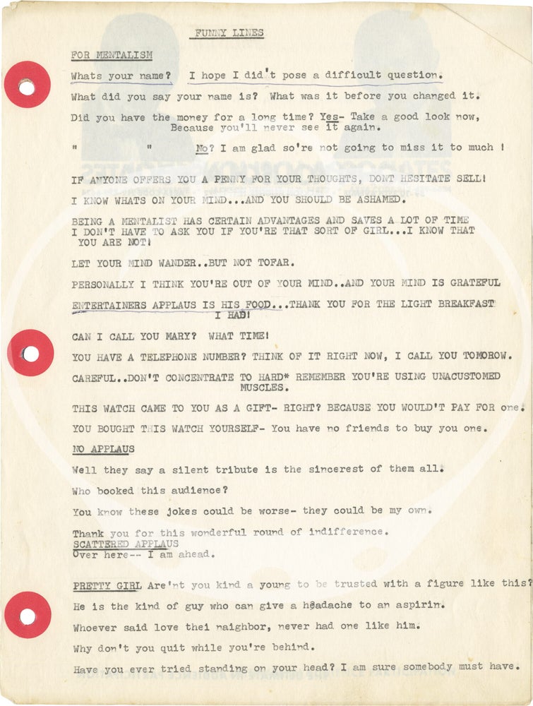 Archive of material belonging to hypnotist and magician John Kolisch