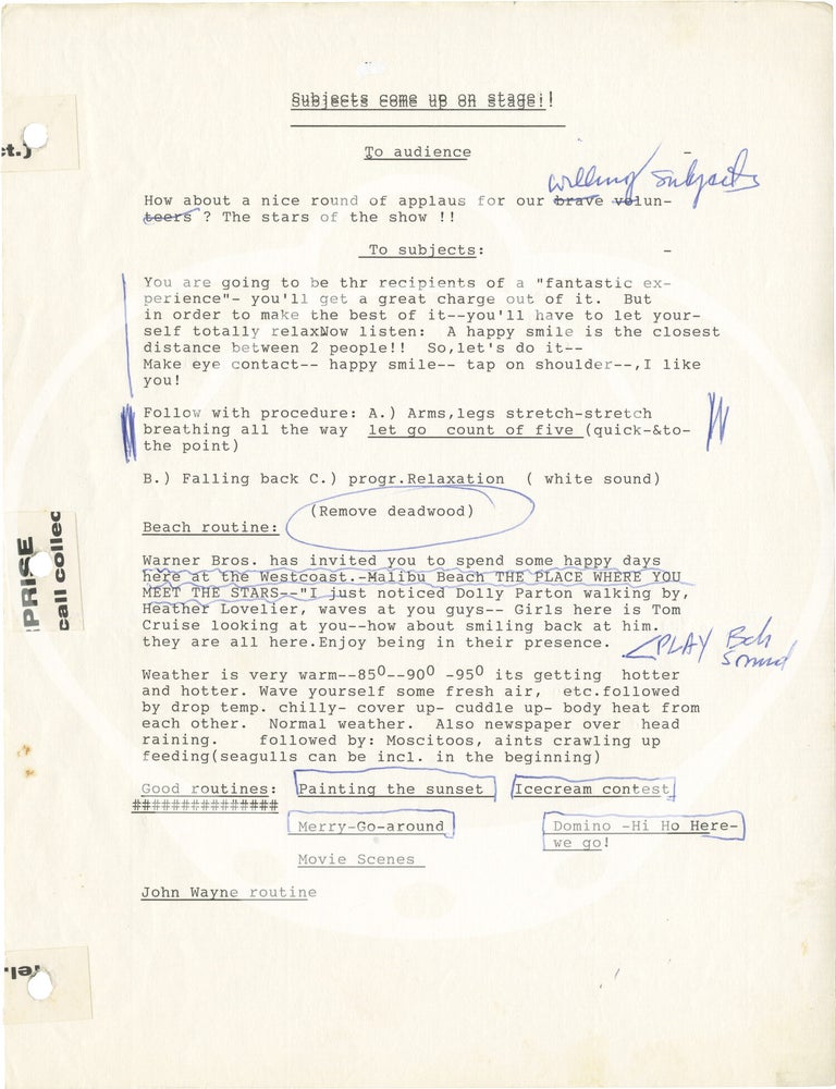 Archive of material belonging to hypnotist and magician John Kolisch