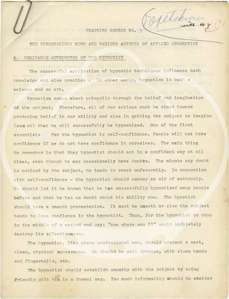 Archive of material belonging to hypnotist and magician John Kolisch
