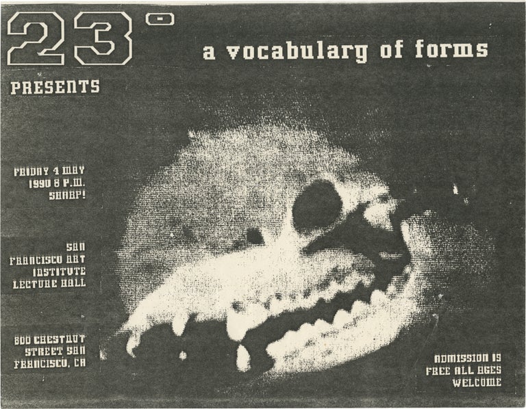 Book #159516] 23° Presents: A Vocabulary of Forms (Original flyer for the 1990 art exhibition)....