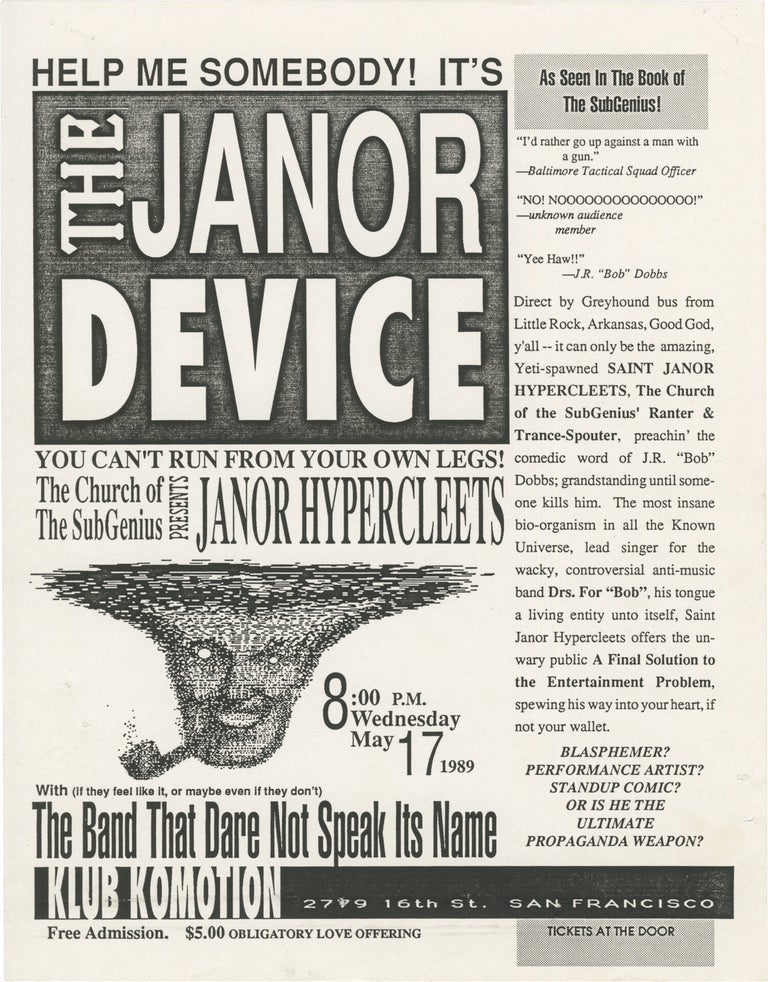 Subgenius Book Help Me Somebody! It's The Janor Device | Church of the Subgenius