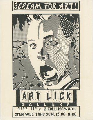 Book #159588] Scream For Art! (Original gallery flyer, circa 1990). Art exhibition flyers, Art...