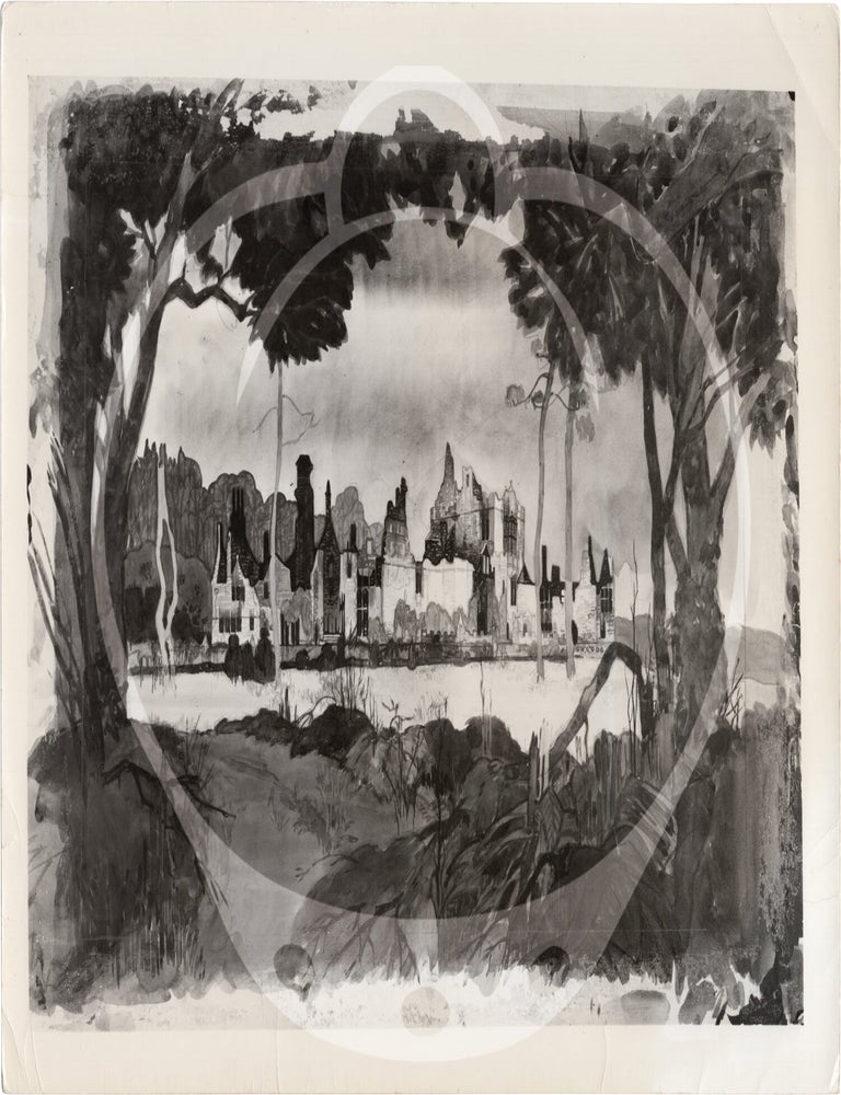 Collection of 15 original photographs of production designs used during the 1978 exhibition, "Designed for Film: The Hollywood Art Director," at the Museum of Modern Art