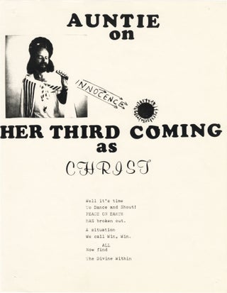 Book #159664] Auntie on Her Third Coming as Christ (Original flyer, San Francisco, circa 1990)....