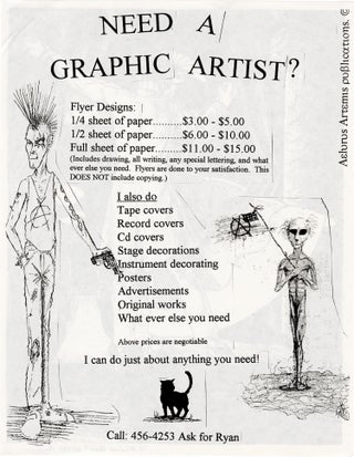Book #159669] Need a Graphic Artist? (Original flyer advertising graphic design services, San...