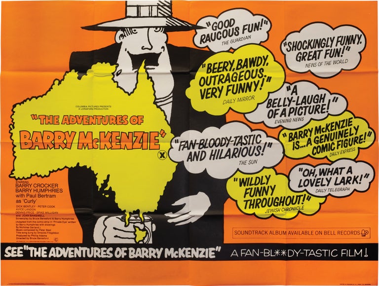 Book #159697] The Adventures of Barry McKenzie (Original poster for the 1972 film). Bruce...