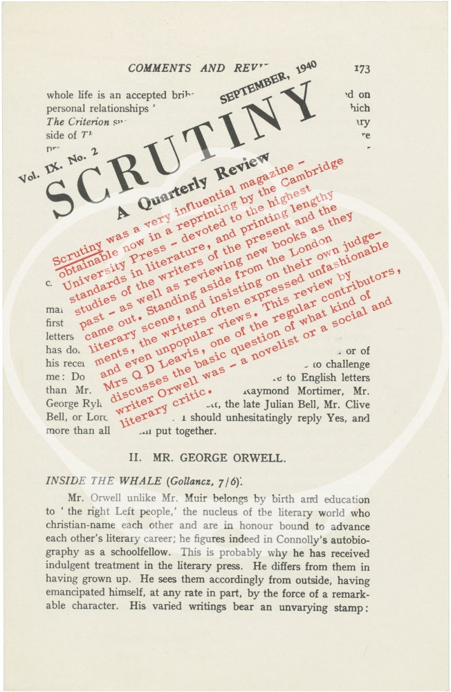 The Times Authors, No. 2: George Orwell