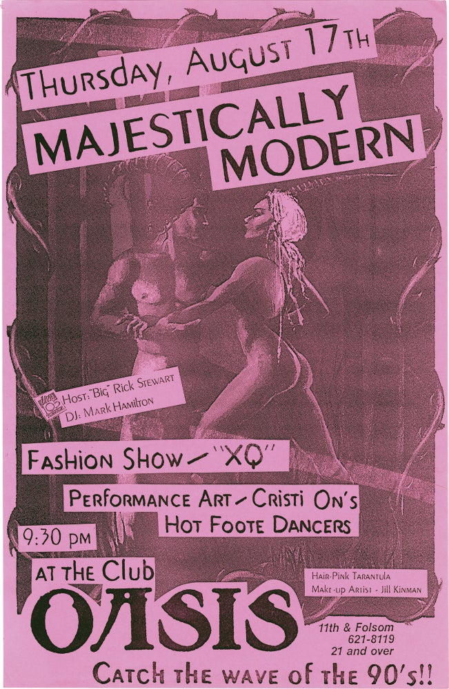 Book #159713] Original "Majestically Modern" poster for a performance and fashion show at Club...
