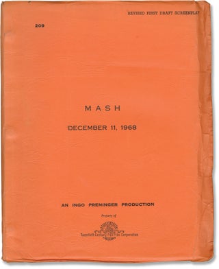 Book #159850] MASH (Original screenplay for the 1970 film). Robert Altman, Richard Hooker, Ring...