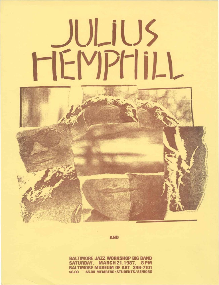 [Book #159936] Original Julius Hemphill and Baltimore Jazz Workshop Big Band poster for a performance at the Baltimore Museum of Art, 1987. Julius Hemphill.