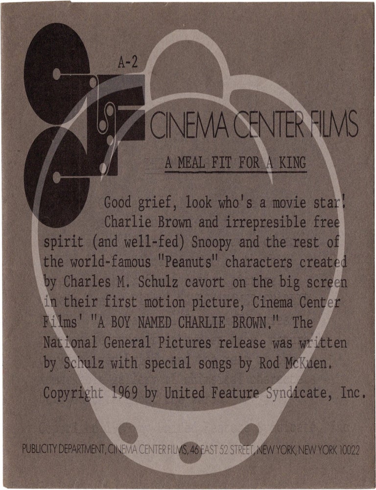 Five original negatives from "A Boy Named Charlie Brown" (1969) and "Snoopy Come Home"