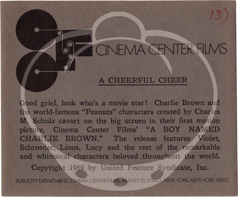 Five original negatives from "A Boy Named Charlie Brown" (1969) and "Snoopy Come Home"