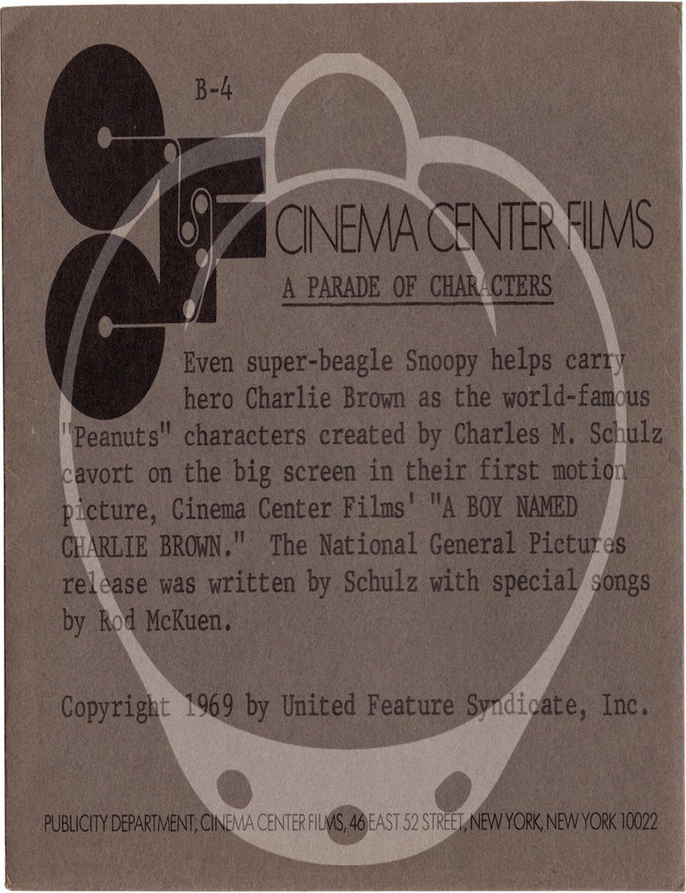 Five original negatives from "A Boy Named Charlie Brown" (1969) and "Snoopy Come Home"