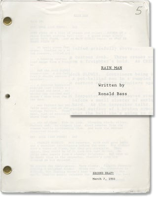 Book #160144] Rain Man (Original screenplay for the 1988 film). Barry Levinson, Ronald Bass Barry...