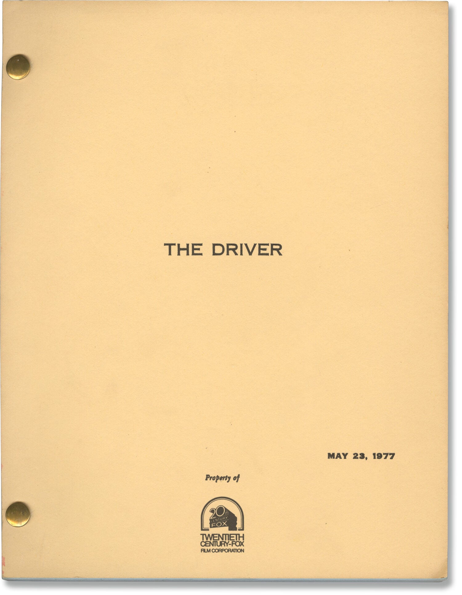 The Driver Script The Driver | Walter Hill, Bruce Dern Ryan O'Neal, Ronee Blakley