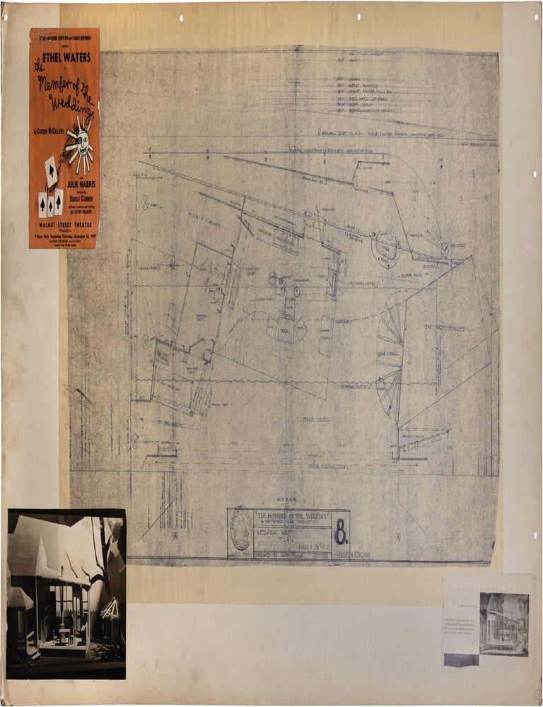 Archive of approximately 200 set and schematic blueprints, mounted on 62 oversize art boards, for various Broadway and off-Broadway productions, Metropolitan Opera productions, National Ballet productions, and film and television productions