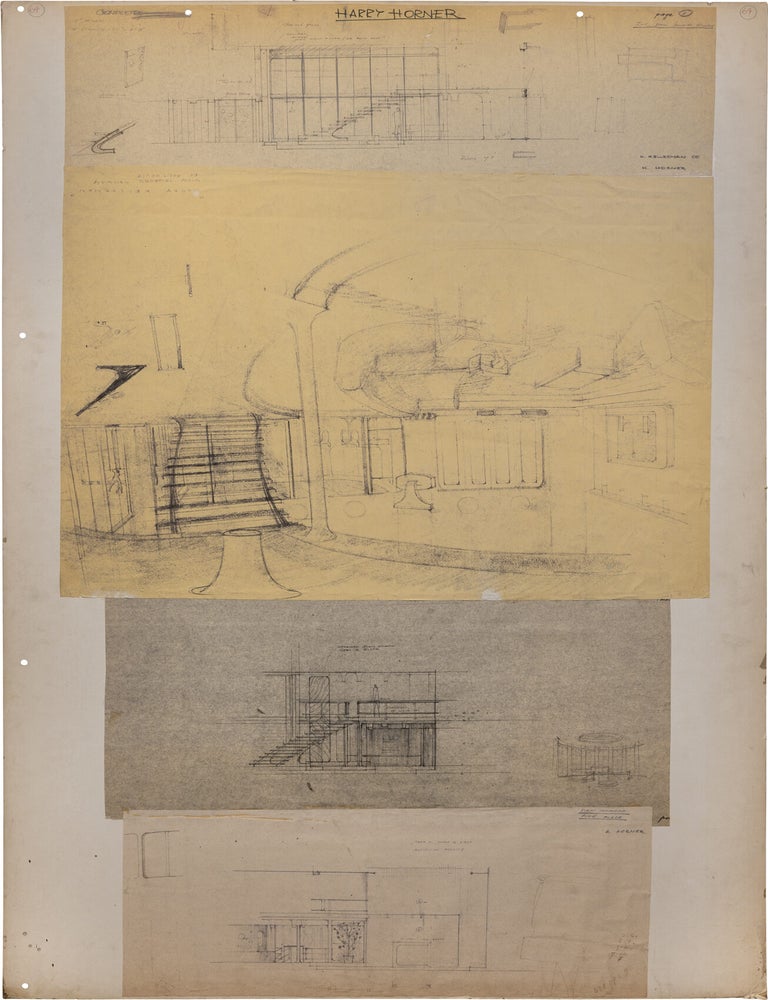 Archive of approximately 200 set and schematic blueprints, mounted on 62 oversize art boards, for various Broadway and off-Broadway productions, Metropolitan Opera productions, National Ballet productions, and film and television productions