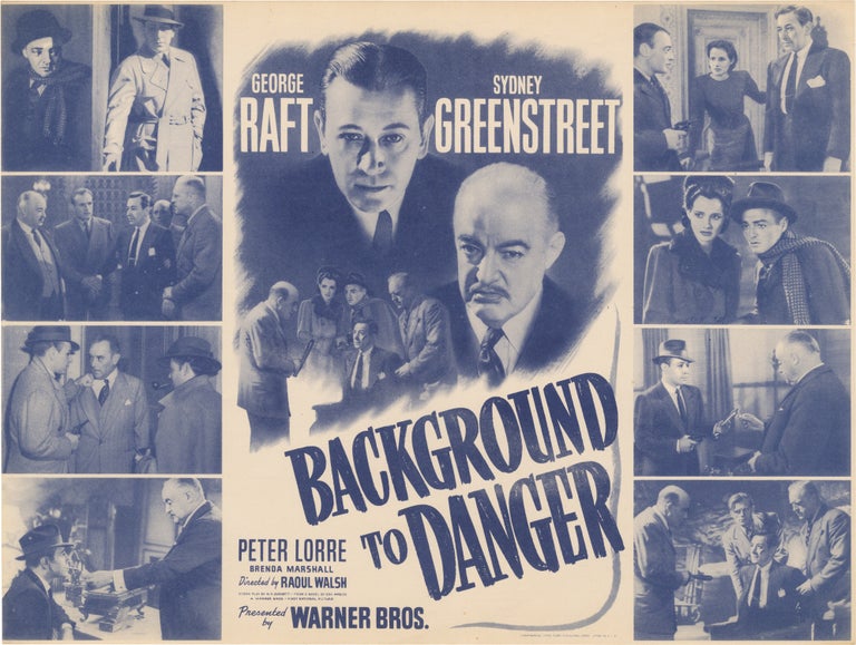 Book #160235] Background to Danger (Original large herald for the 1943 film noir). Sydney...