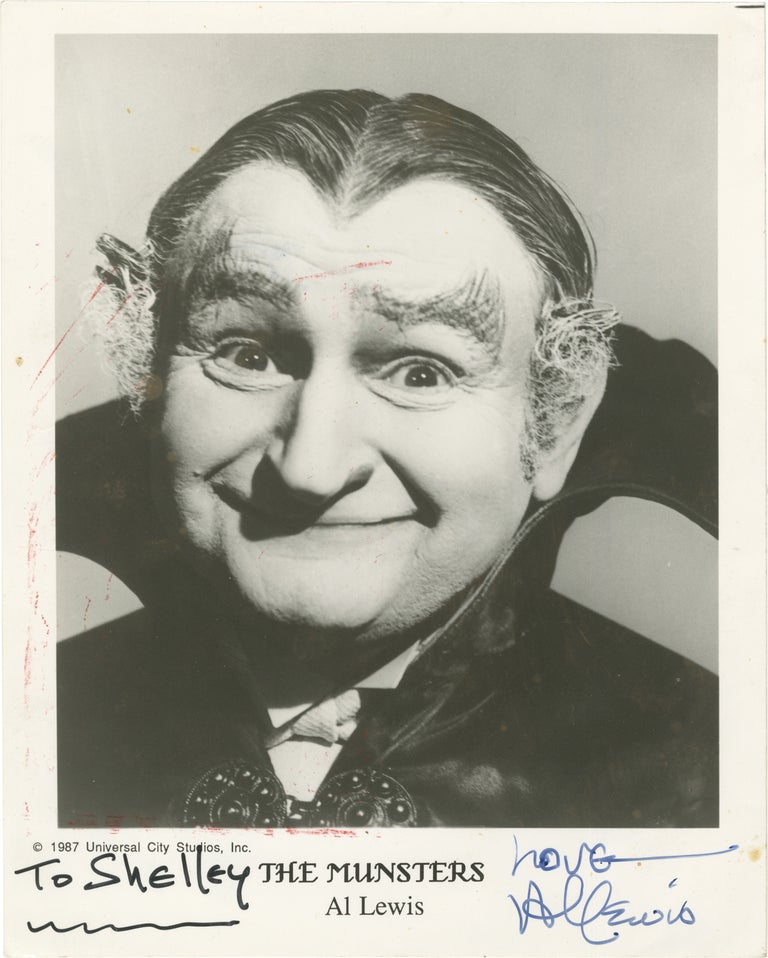 [Book #160263] Original photograph of Al Lewis, inscribed by Lewis. Al Lewis, subject.