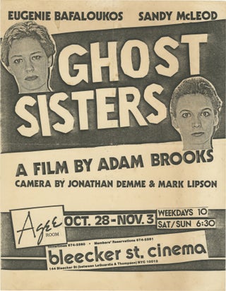 Book #160272] Ghost Sisters (Original flyer for the 1981 film). Jonathan Demme, Adam Brooks,...