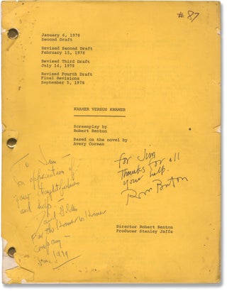 Book #160325] Kramer Versus [Vs.] Kramer (Original screenplay for the 1979 film, inscribed by...