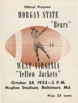 Book #160334] Morgan State Bears vs. West Virginia Yellow Jackets (Original program for the 1953...
