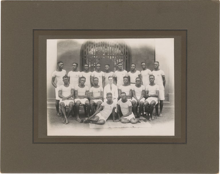 [Book #160338] Original photograph of the Wesley College of Education athletics team, 1937. African interest.