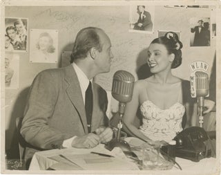 Book #160339] Original photograph of Lena Horne during a radio interview, circa 1940s. Lena...