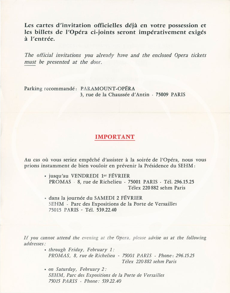 Original program and materials for the 20th anniversary of the Salon International de l'Habillement Masculin