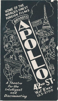 Book #160366] Original film program for Brandt's Apollo theater on 42nd St, New York, 1949. Film...