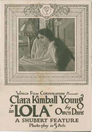 Book #160375] Lola (Original program for the 1914 lost silent film). Alec B. Francis Clara...