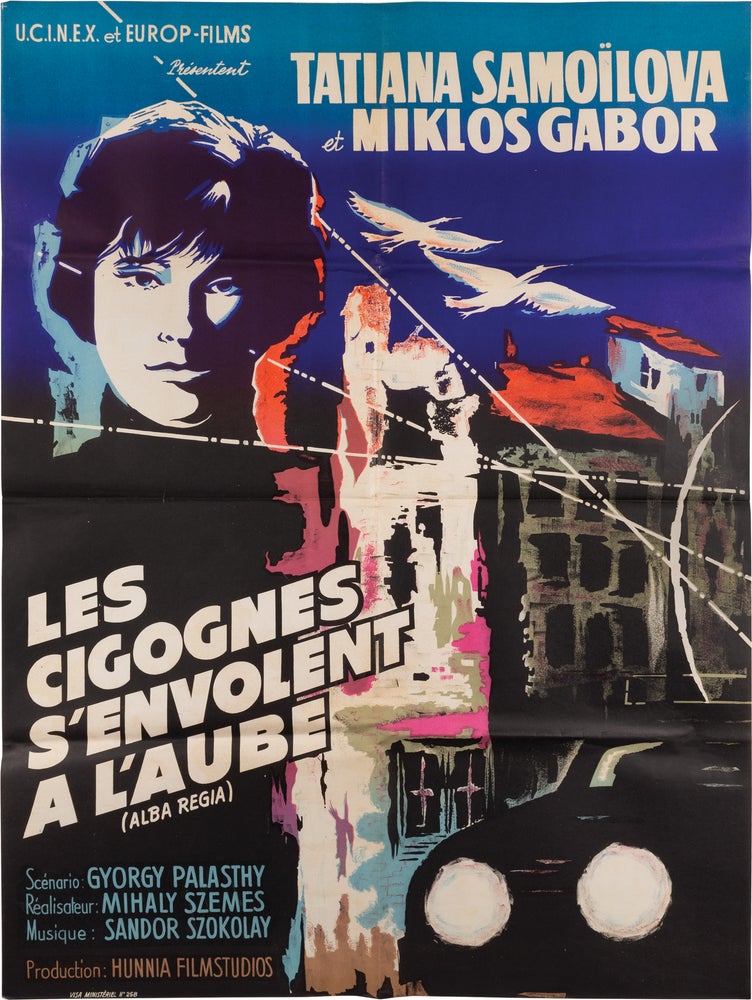 Book #160411] Alba Regia [Les cigognes s'envolent a l'aube] (Original French poster from the 1961...